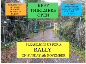Protest about road closure at back of thirlmere 2023