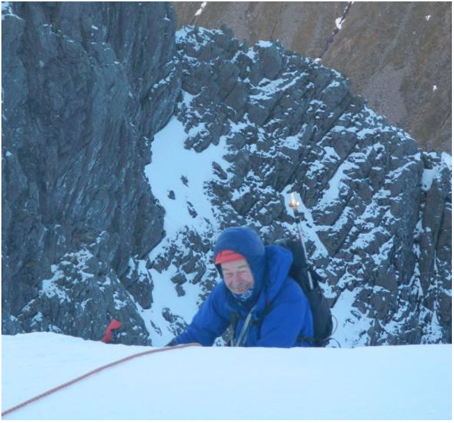 John W topping out on North Gully