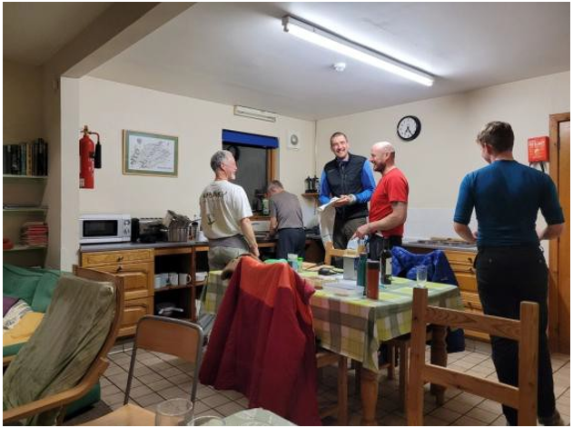 Socialising in the Newtonmore hostel