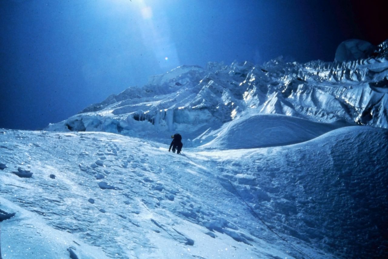 The lower slopes of the face itself