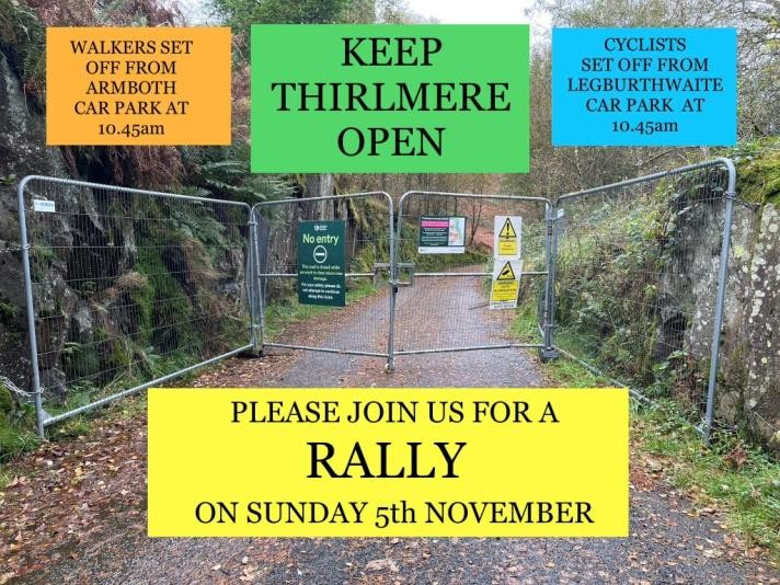 Keep Thirlmere open protest campaign poster