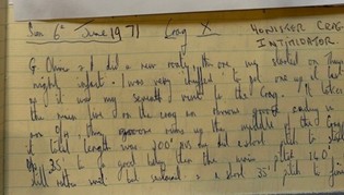 Mike’s diary entry for the completion of Intimidator